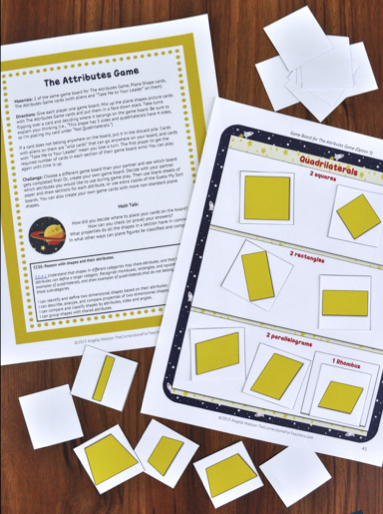 A good math partner game is open-ended and allows kids to construct their own knowledge. This example is from my Geometry unit.